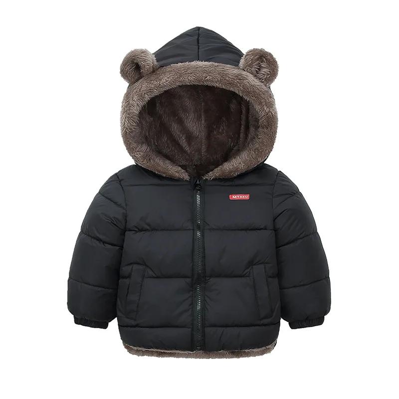 Bébé garçons filles veste à capuche vêtements d'extérieur en coton manteau polaire épais pour enfant