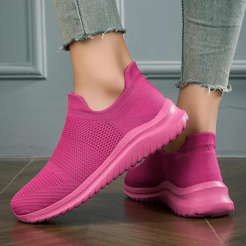Hommes chaussures baskets respirant maille sans lacet chaussures de course en plein air antidérapant