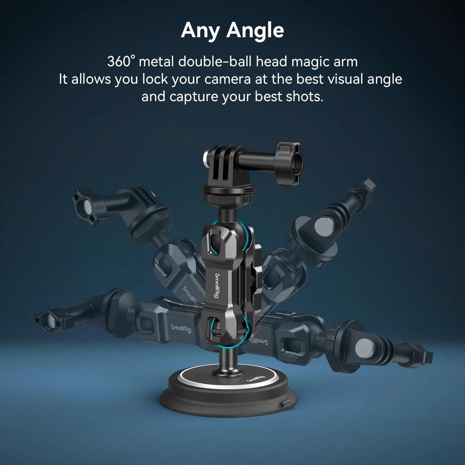SmallRig – Kit de Support de montage à ventouse magnétique Triple/Double/simple pour caméra d'action