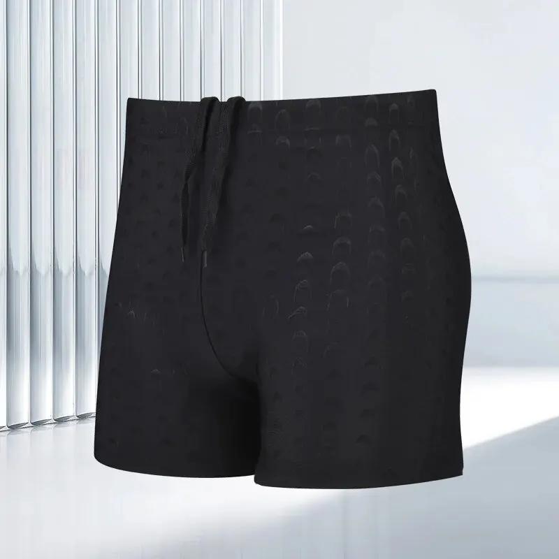 Maillot de bain homme professionnel noir grande taille séchage rapide tissu bionique