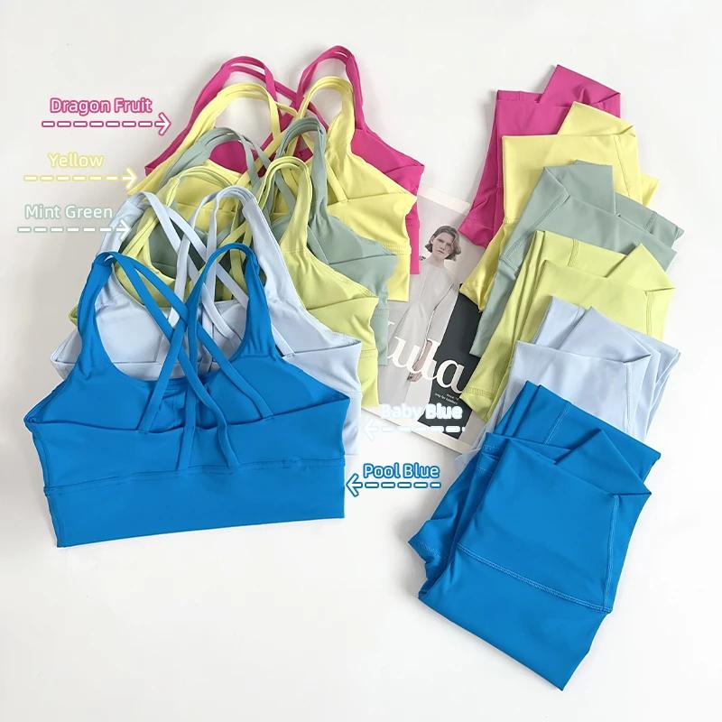 Ensemble de Yoga 2 pièces pour femmes, vêtements d'entraînement, combinaisons de sport, Leggings tai
