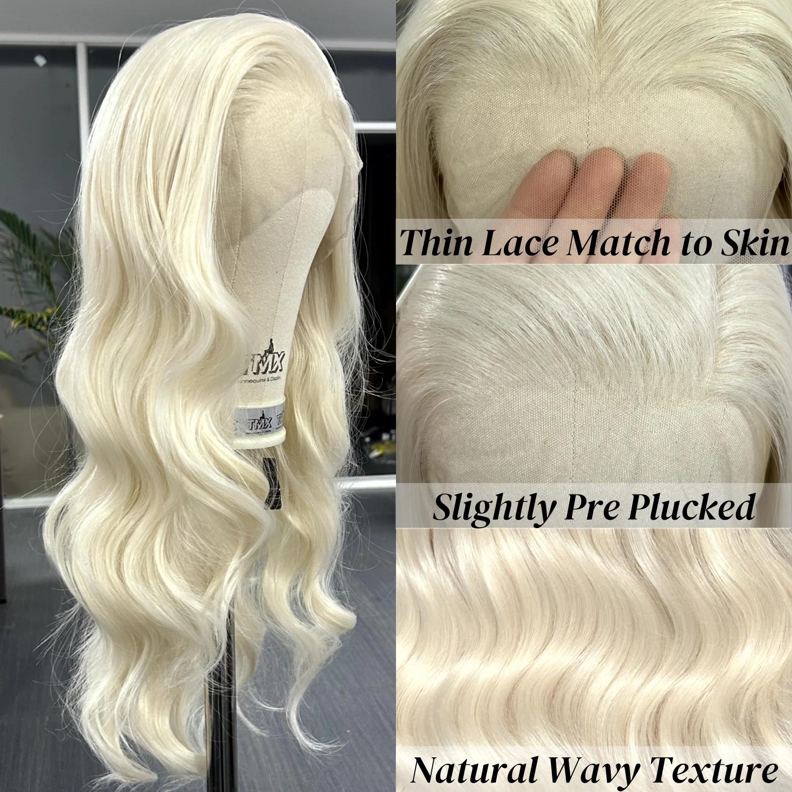 Perruque Lace Front Wig Synthétique Bouclée Naturelle pour Femme, Cheveux Longs et Ondulés, Blond Pl