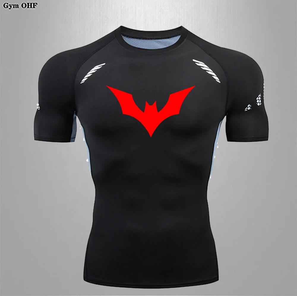 T-shirt compression homme séchage rapide course Gym Fitness serré vêtements sport été respirant araignée manches courtes