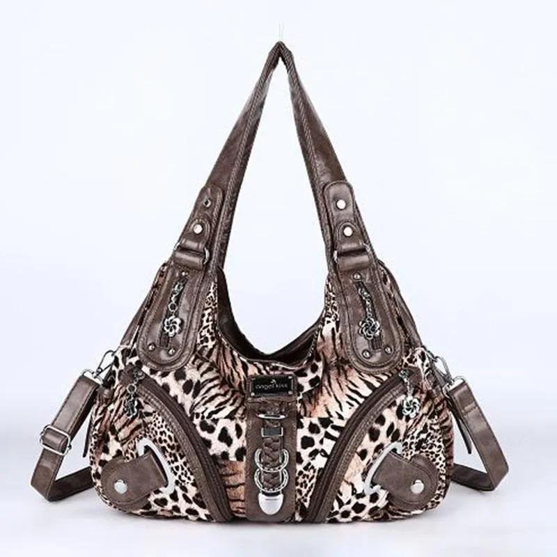 Sac à main pour femme Angel Kiss, sac à bandoulière léopard, sac à main à poignée supérieure, sac à