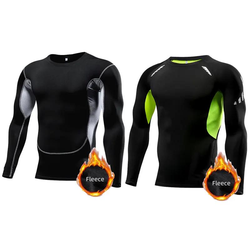 Ensemble de sous-vêtements thermiques d'hiver pour hommes, compression, fitness, sourire, sport, pre