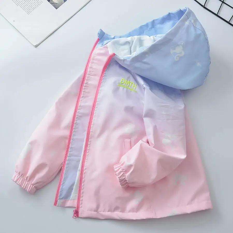 Veste de mode coréenne pour filles et adolescentes, manteau à capuche dégradé décontracté pour garço