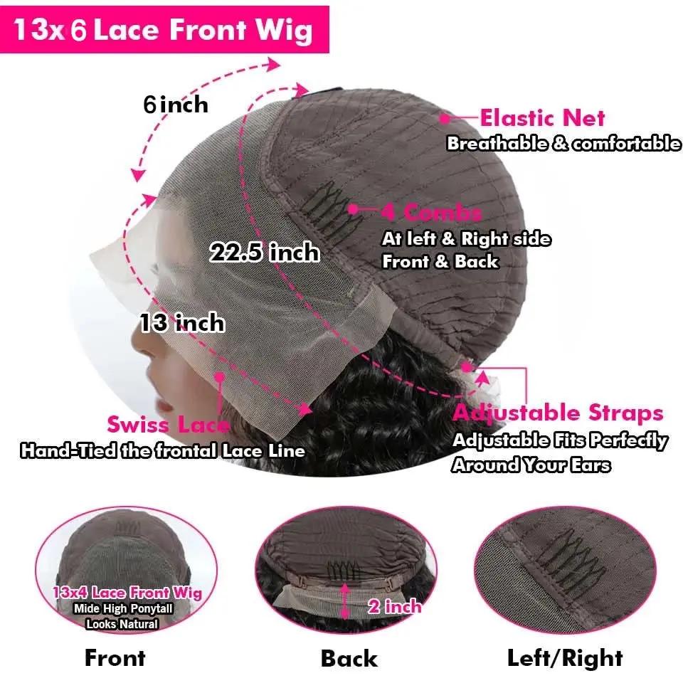 Perruques de cheveux humains Body Wave, dentelle transparente HD, fermeture 4x4, 13x6, 13x4, 30 ", 3