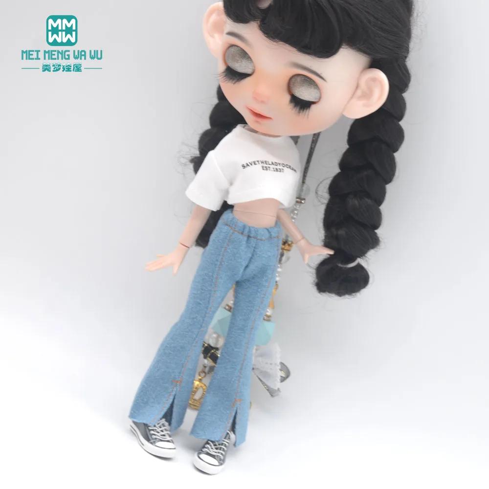 Blyth vêtements Azone OB22 OB24 accessoires de poupée mode court T noir blanc jean pantalon à carrea