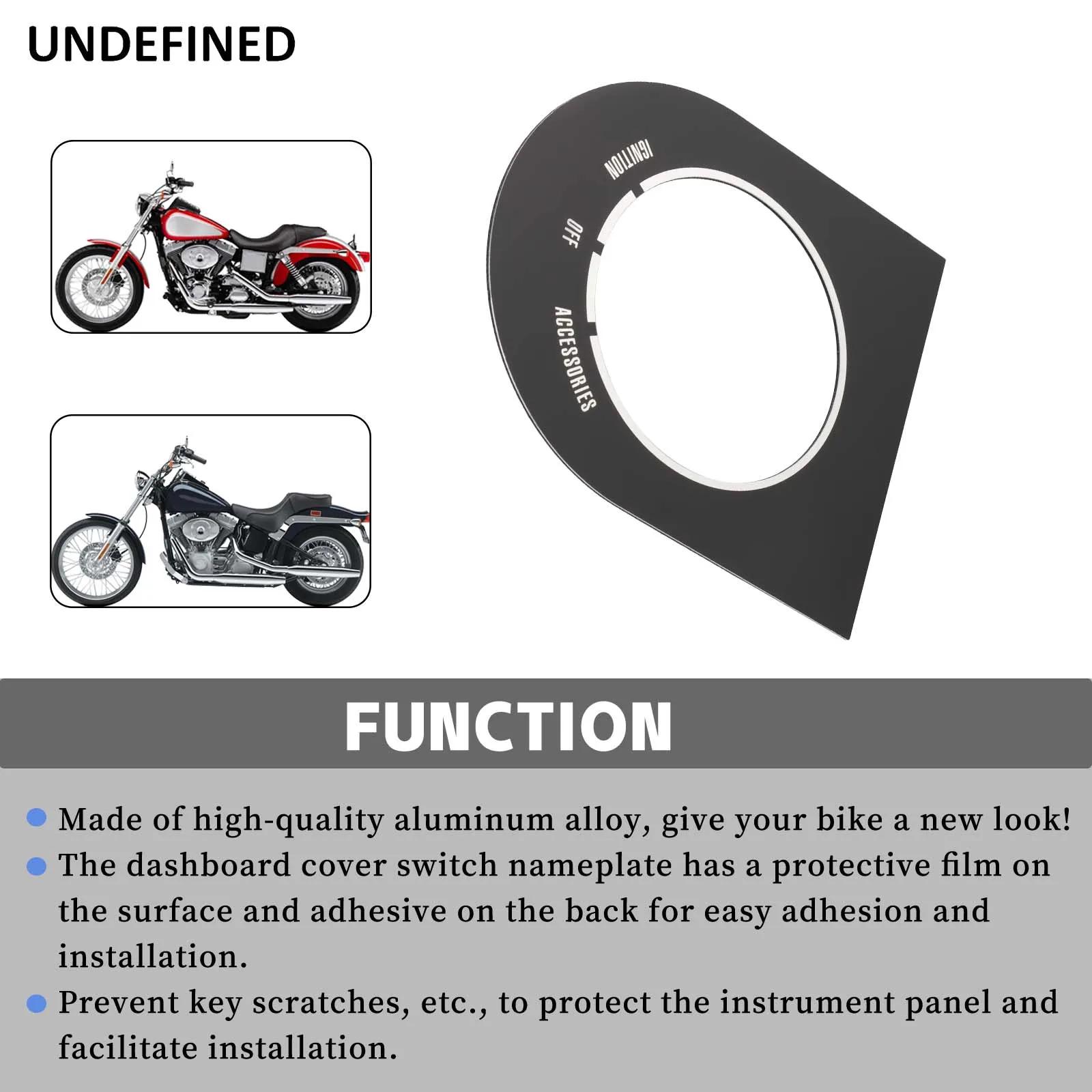 Plaque signalétique de commutateur de couverture de tableau de bord de moto, convient pour Harley So