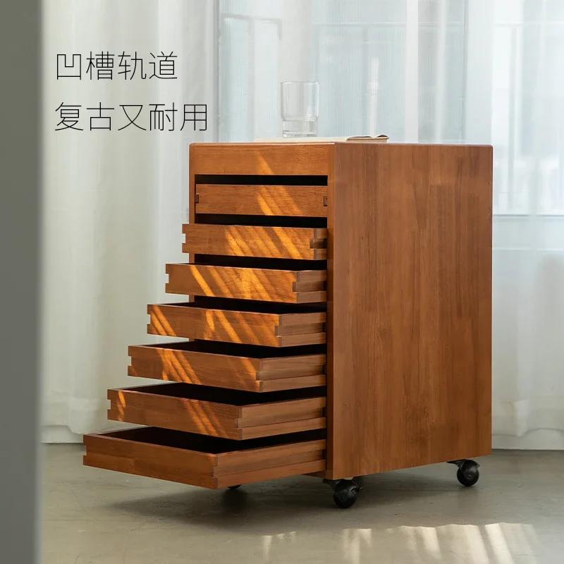 Classeur nordique en bois massif, armoire de rangement à tiroirs simples, armoires de rangement de p