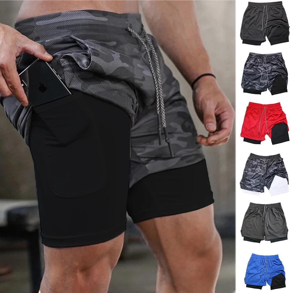 Short multi-poches pour hommes, short de sport, Fitness, décontracté, plage, entraînement, doublé, s
