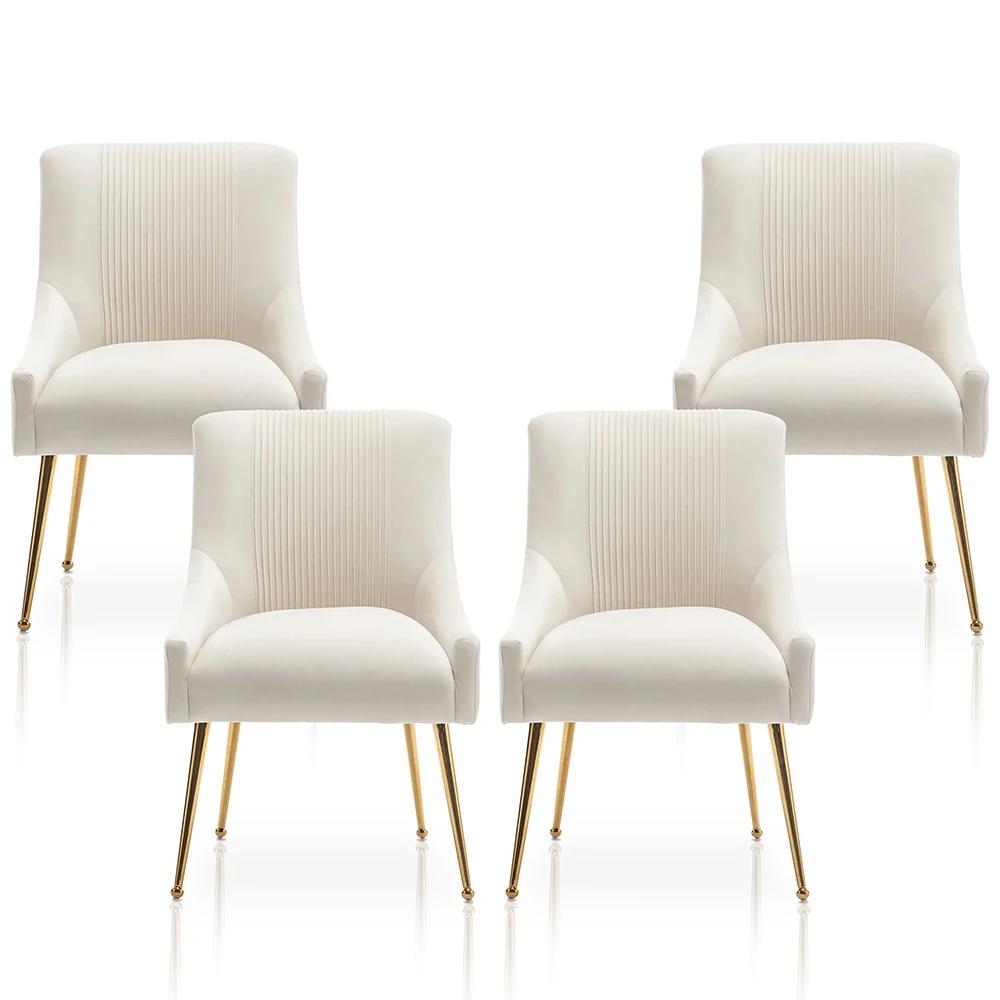 SEYNAR-Ensemble de 4 chaises de salle à manger modernes en velours, chaise d'appoint d'appoint latér