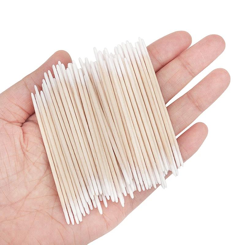 Coton-tige jetable en bois, Ultra-petit, Double extrémité, 100 pièces, Micro brosses, Extension de c