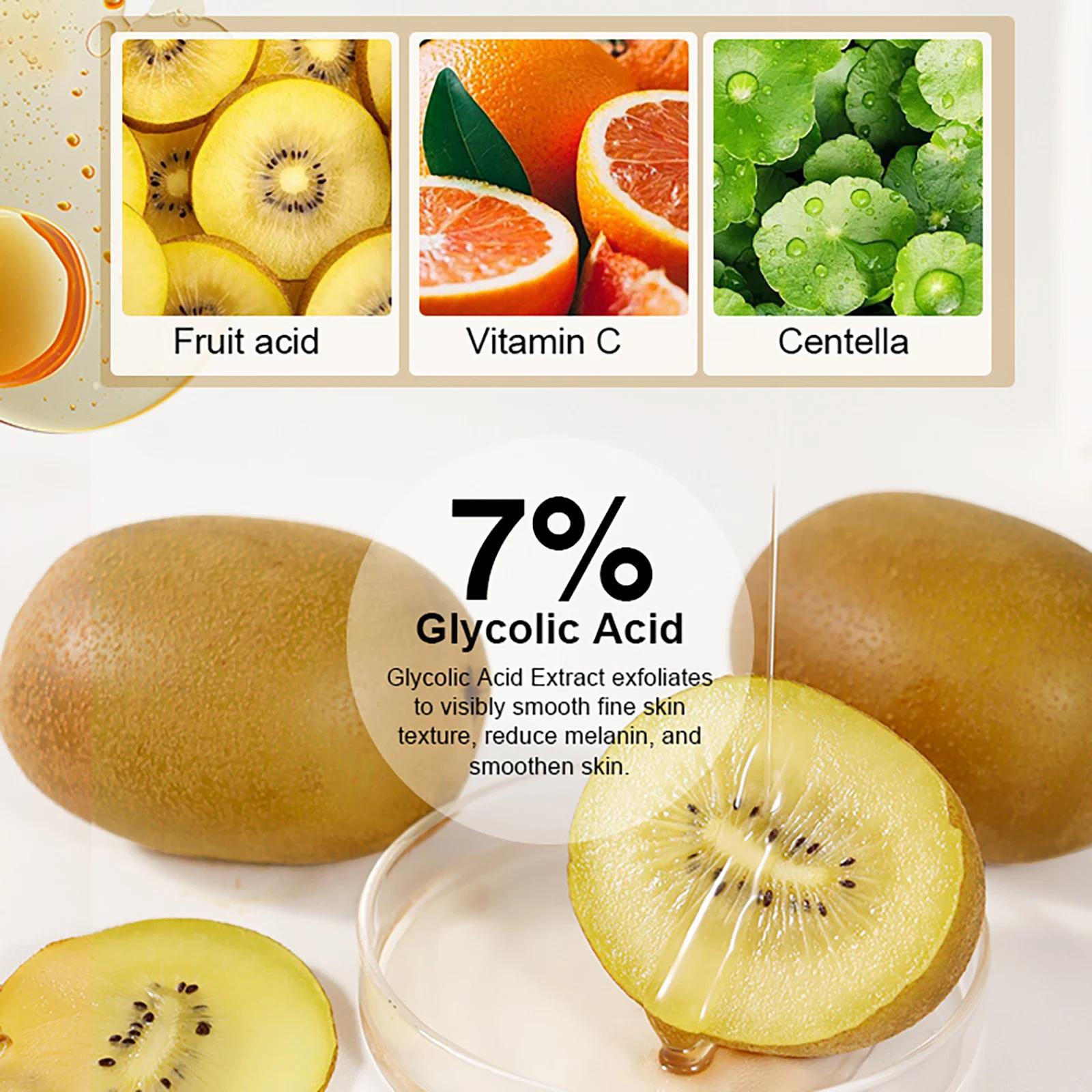LKIAE Ensemble de soins pour la peau éclaircissant à l'acide glycolique, réduit les taches foncées,
