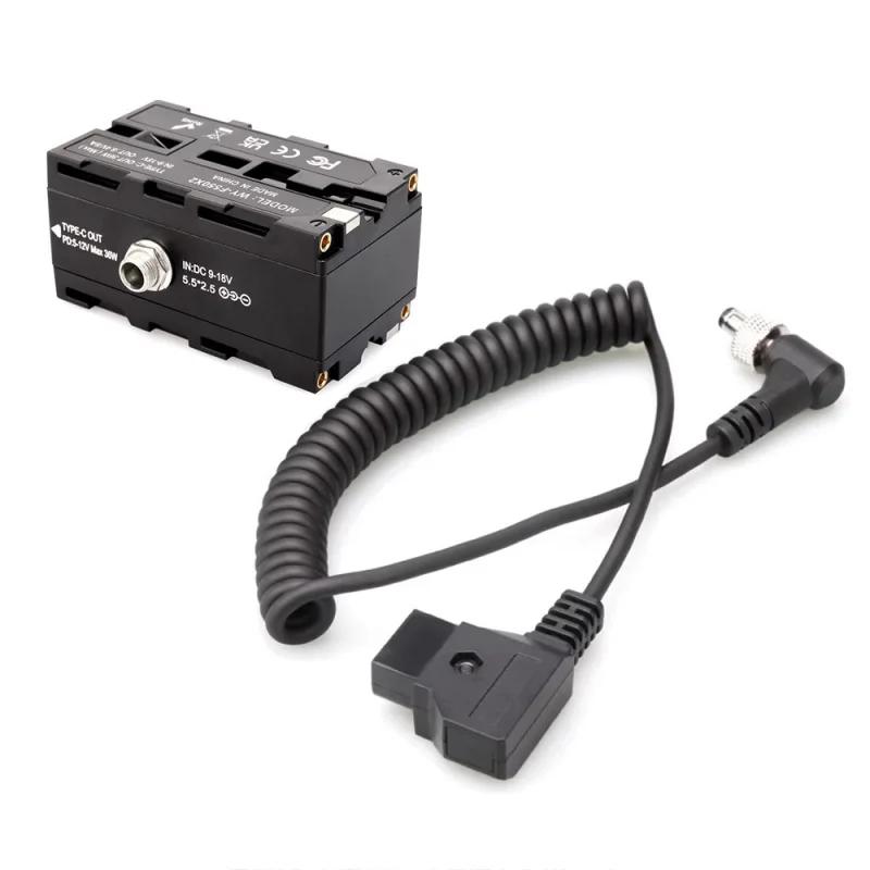 Adaptateur d'alimentation de batterie DUNIBattery de type C à double face NP-F550/570/770/970 pour l