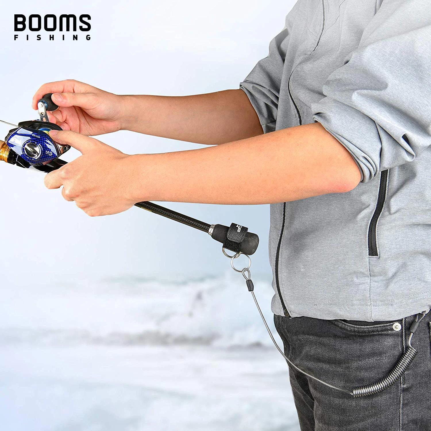 Booms Fishing T01 2M lanières enroulées mousqueton avec sangles de canne pour canne à pêche et filet