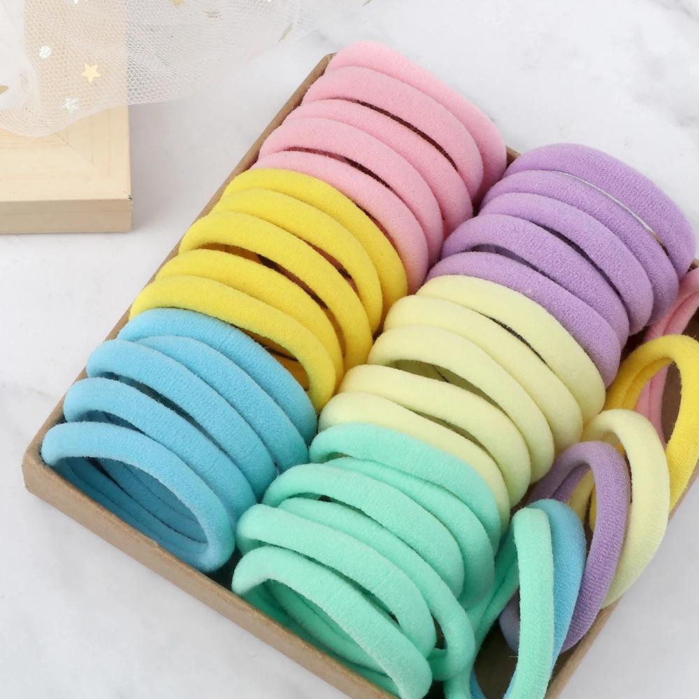 50 pièces femmes fille couleurs mélangées bandes de cheveux 4cm attaches de cheveux de base bandeau