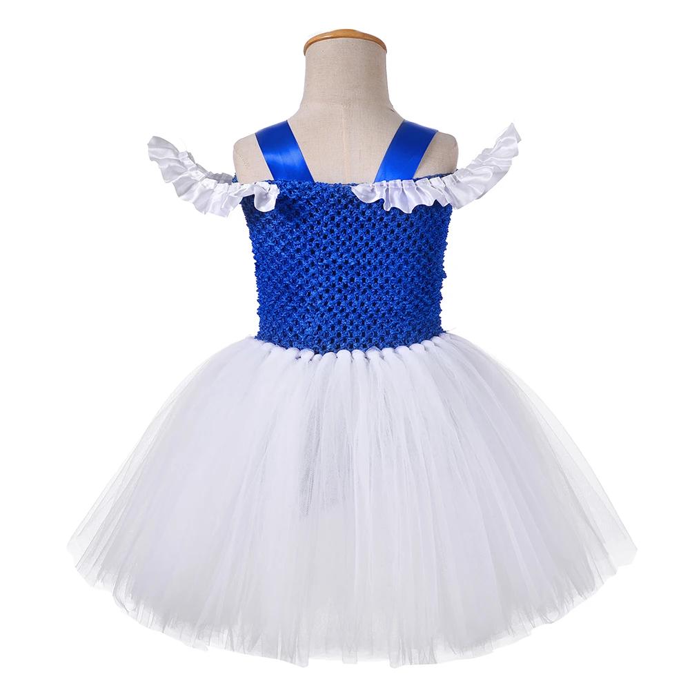 Costume de marin d'officier de capitaine de la marine pour filles, robe de princesse Tutu en Tulle b