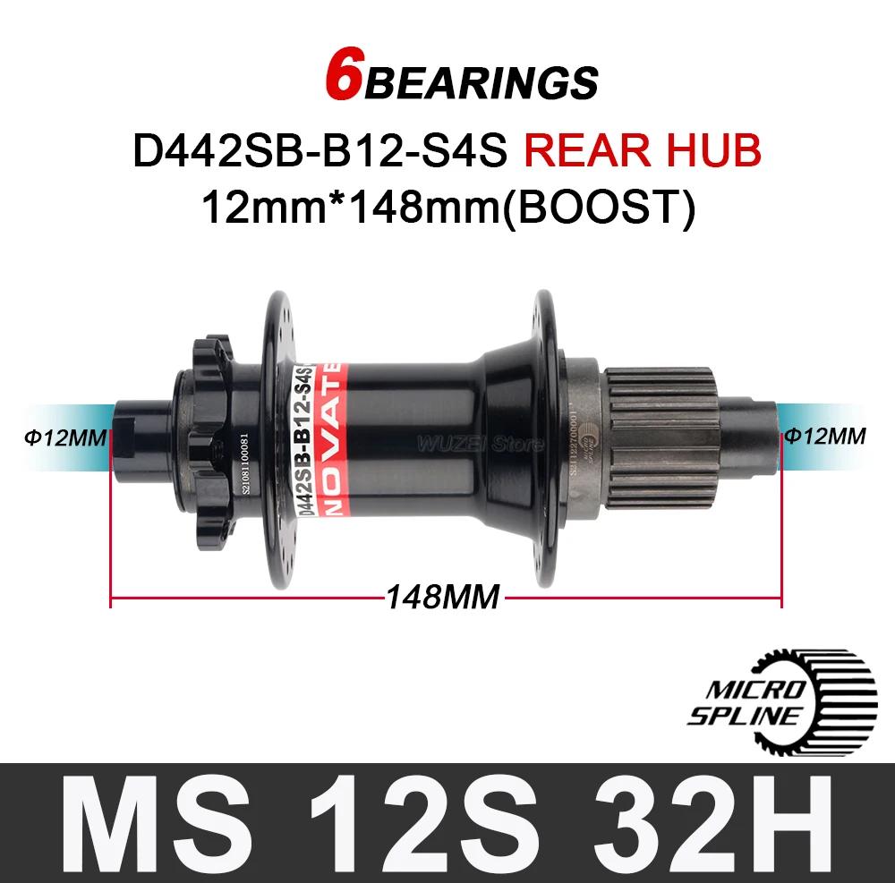 Novatec D442SB-B12 Boost 148mm x 12mm axe traversant 142x12mm 32 trous 6 boulons arrière XD Micro mo