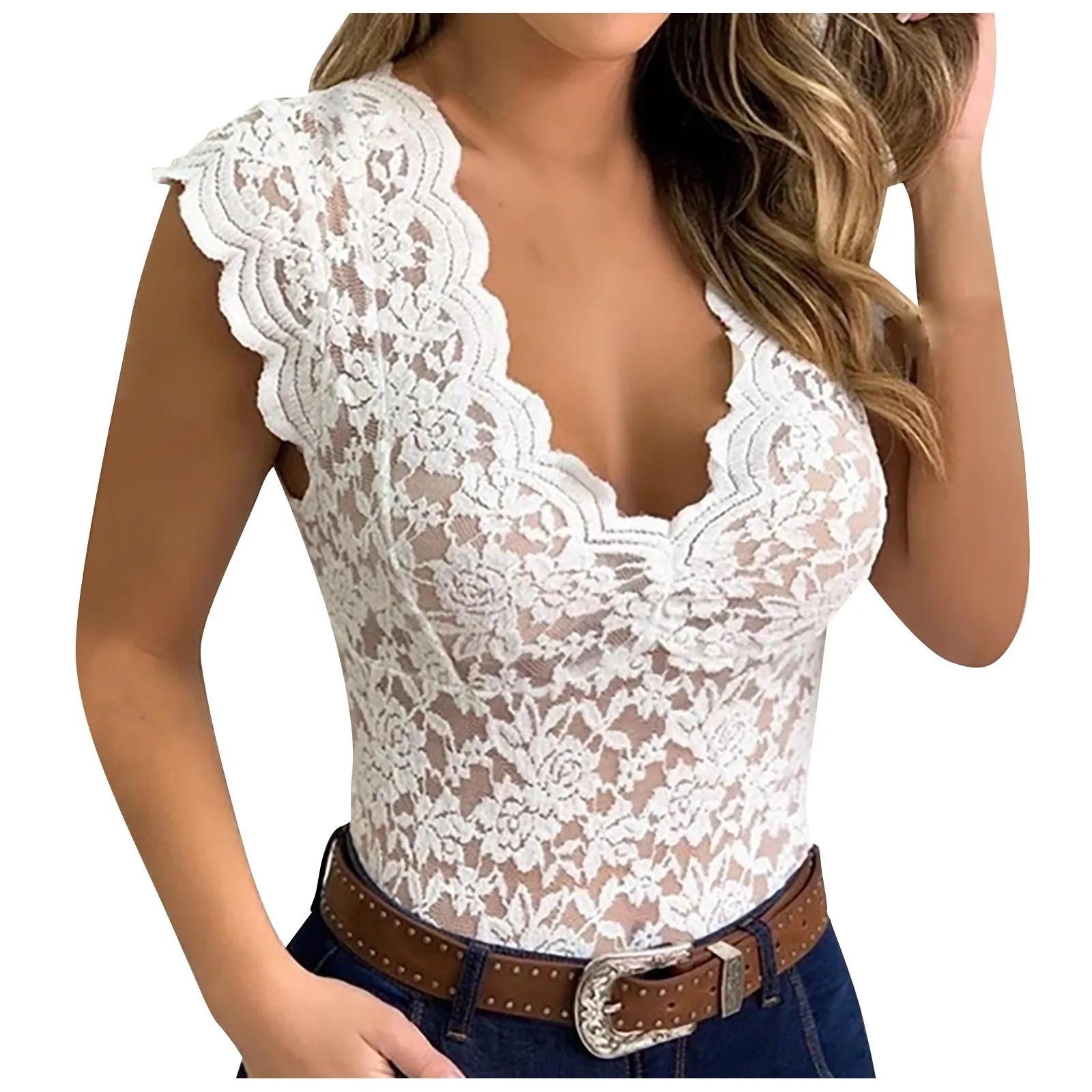 Débardeur Sexy en Dentelle pour Femme, Camisole Col en V, Sous-Vêtements Précieux, Nouvelle Collecti