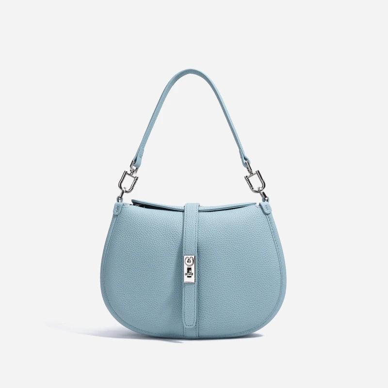 Petit sac à bandoulière de luxe pour femmes, Design de Niche, sac croissant en cuir véritable haut d