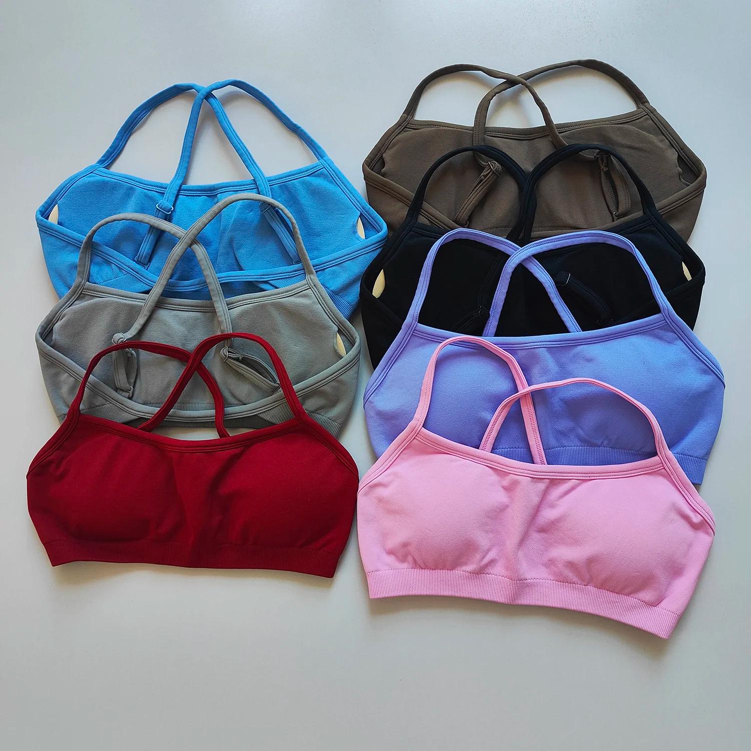 Sans couture femmes Fitness Yoga soutiens-gorge course dos sport soutiens-gorge haut en Nylon soutie