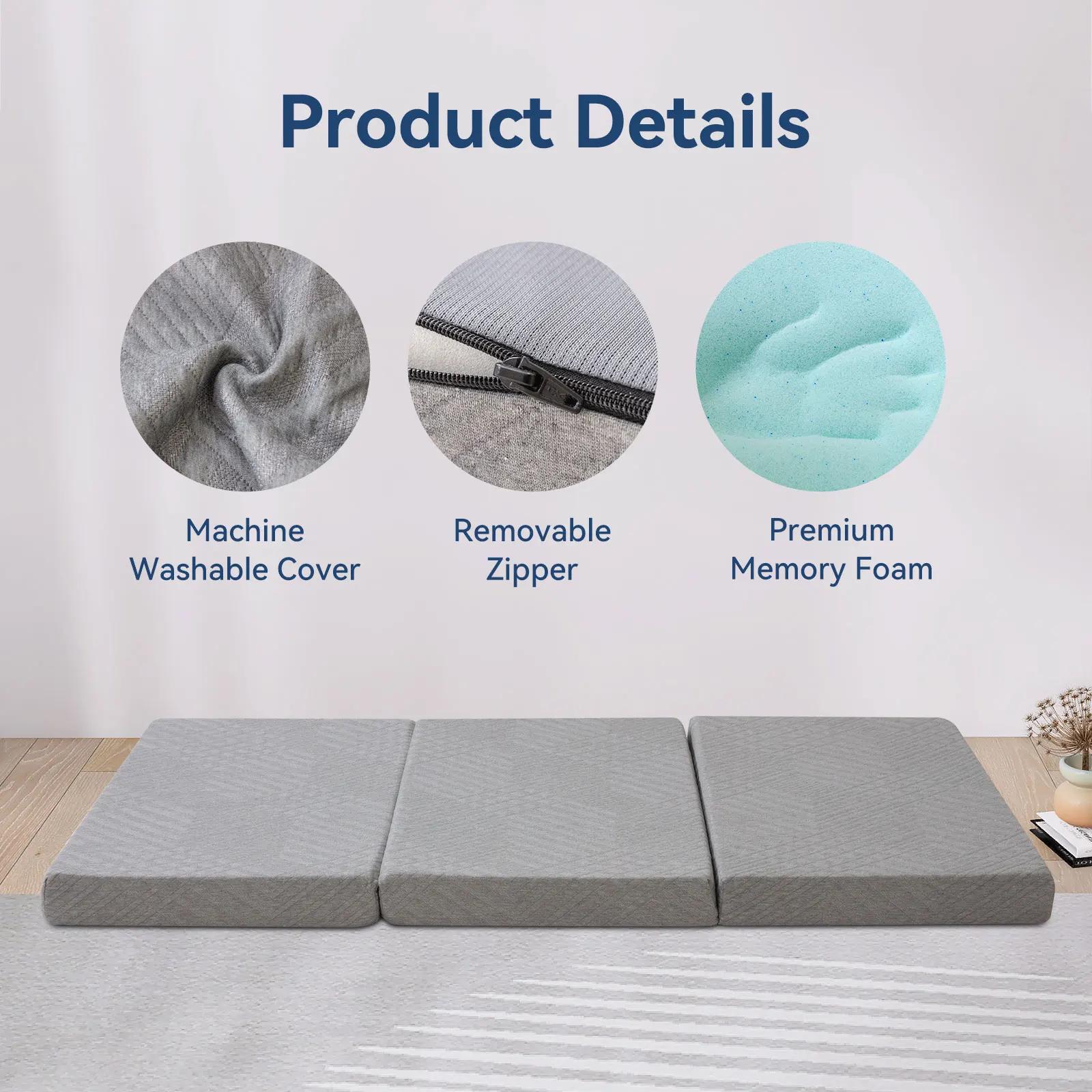 Hcore-Matelas Pliable en Mousse à Mémoire de Forme avec Sac, Surmatelas Portable pour le Sol, le Cam