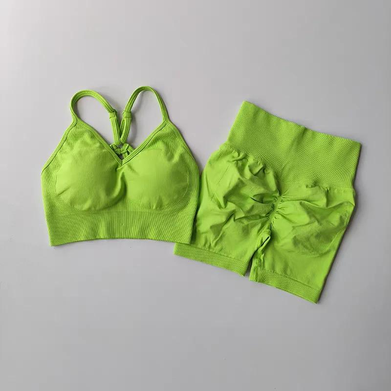 Ensembles de Yoga taille haute pour femmes, vêtements d'entraînement, de gymnastique, 2 pièces, comb