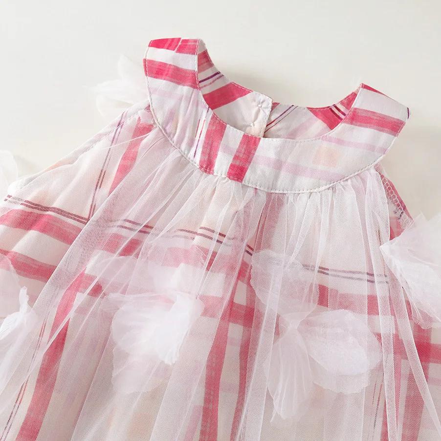 Robe à carreaux Nouveauté Été 2026, Robe-veste en maille à nœuds pour enfants de petite et moyenne t