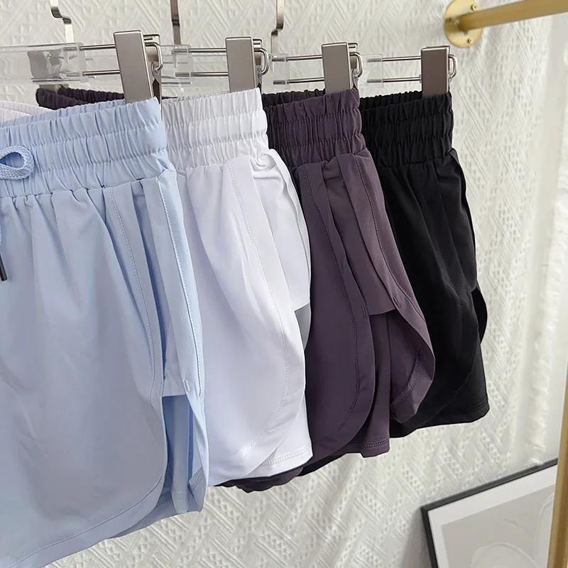 Short de sport de Yoga pour femmes, taille haute, Double couche, séchage rapide, respirant, athlétiq