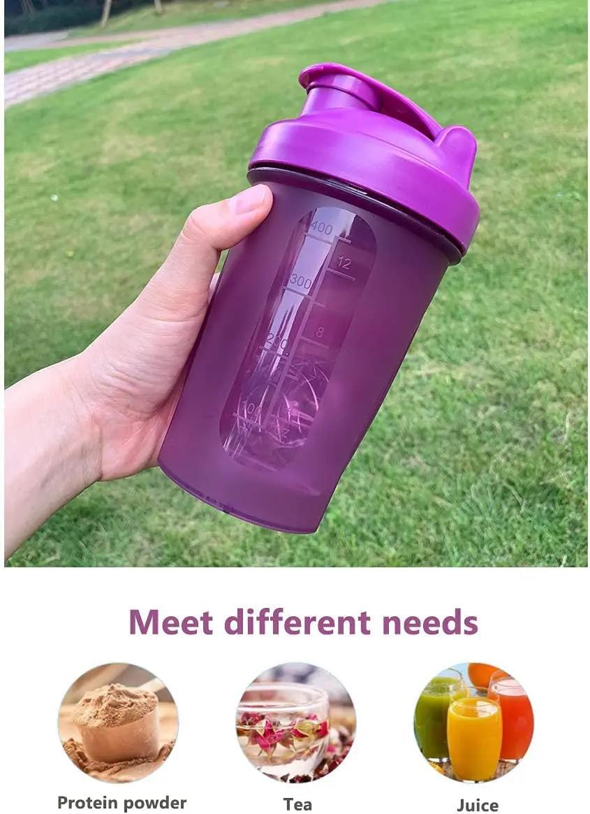 Leeseph Shaker Bottle avec boules Shaker Bouteille Shaker à boisson anti-fuite pour Shake et pré-ent
