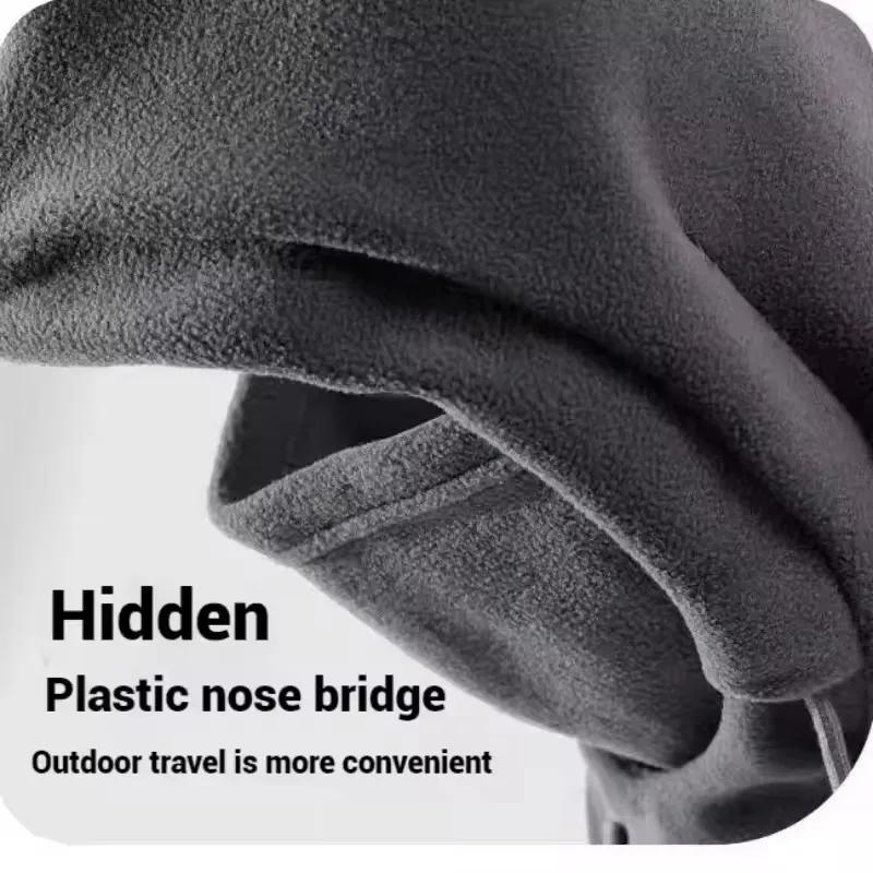 Chapeau chaud d'hiver avec masque et cache-cou 3 en 1, cagoule coupe-vent pour hommes et femmes, cha
