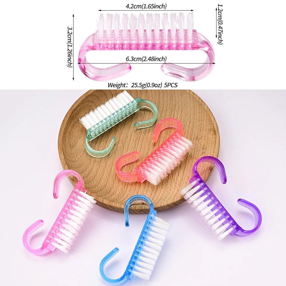5/10 pièces nettoyeur dur corne brosses à ongles 5 couleurs Nail Art manucure pédicure enlever la po