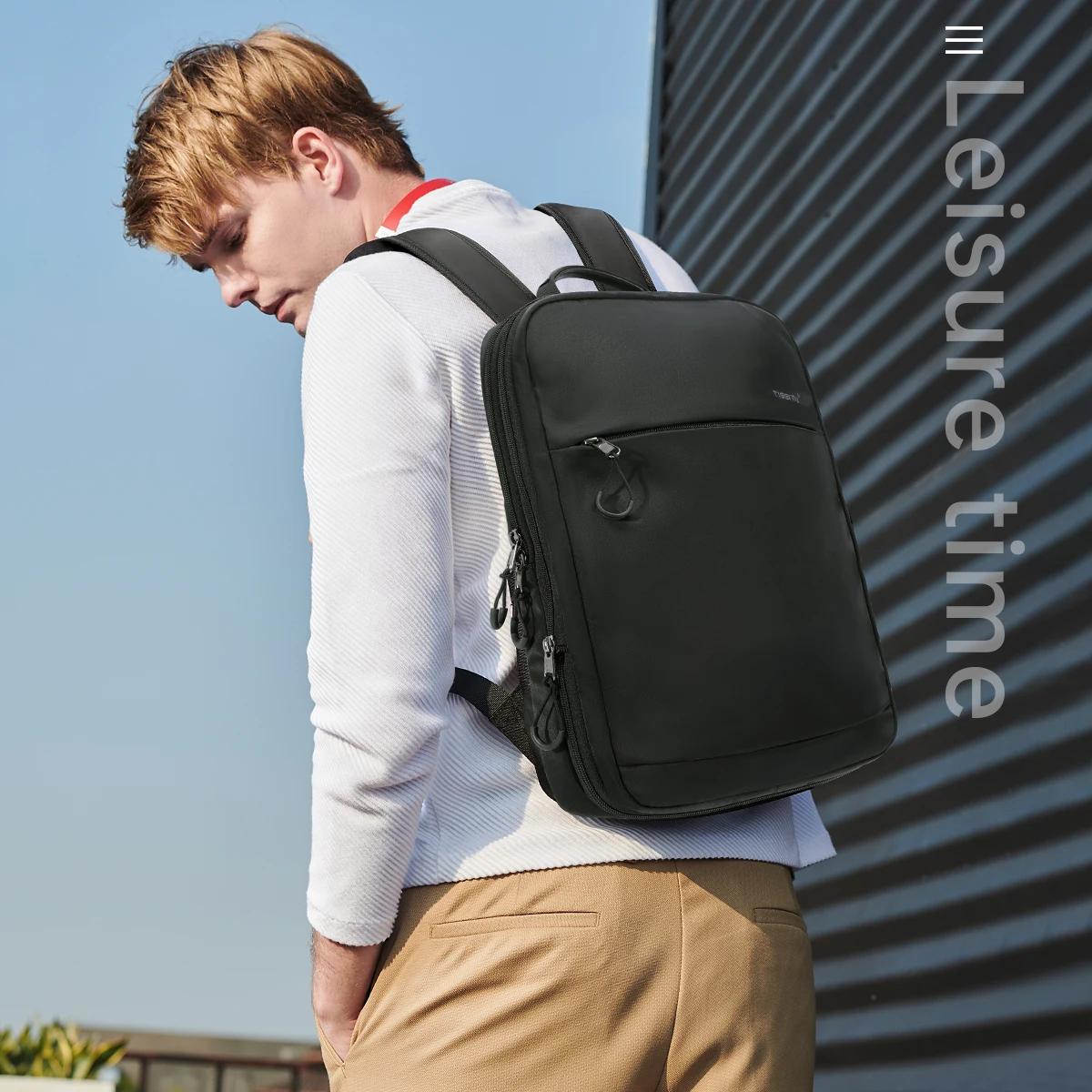 Tigernu sacs à dos extensibles pour hommes 15.6 pouces sac à dos pour ordinateur portable sacs collè