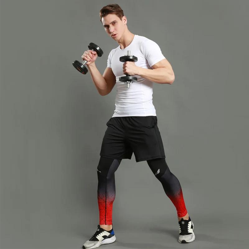 Pantalons compression homme séchage rapide running fitness - Leggings sport entraînement musculaire