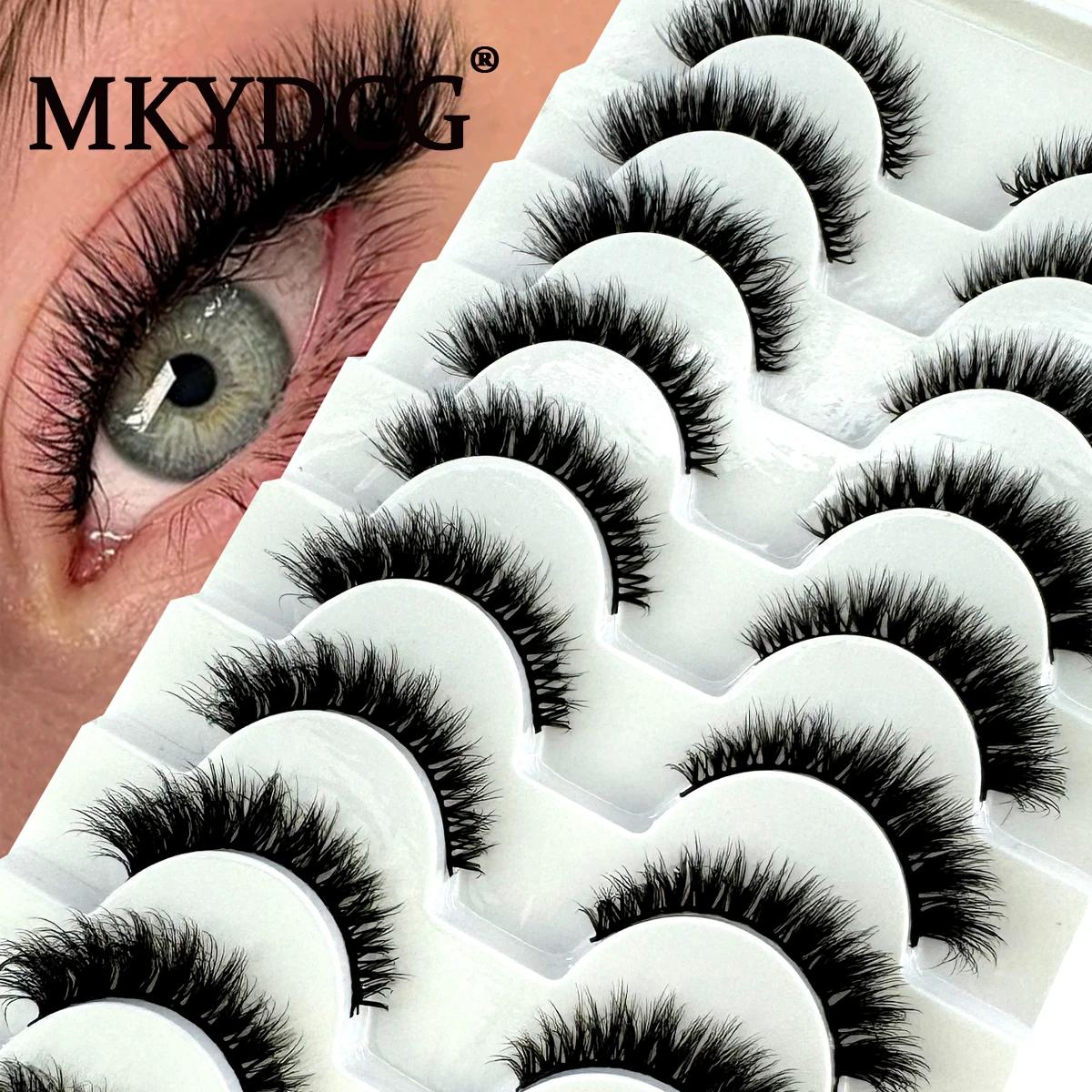 MKYDCG nouveau 10 paires 3D vison cils Faux vison moelleux cils doux complet épais vaporeux cils dra