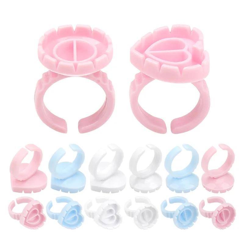 50/100 pièces en gros jetable cils colle ventilateur tasse anneaux support conteneur tatouage Pigmen
