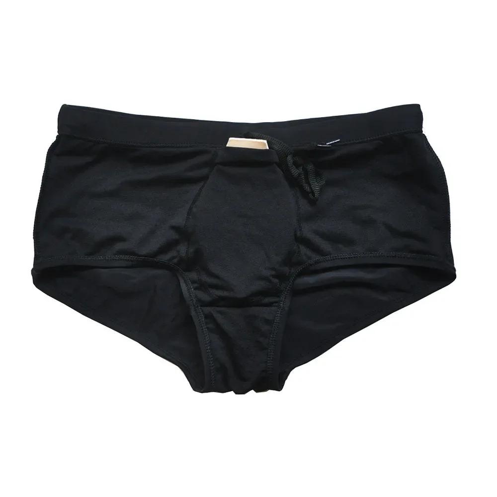 Maillot de bain Sexy pour hommes, Boxer noir uni, slip, Bikini, coupe brésilienne, maillot de bain,