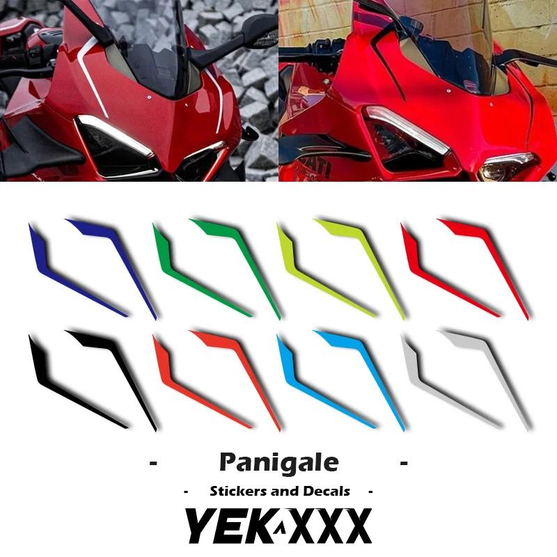 Autocollant avant de coque de carénage, lignes réfléchissantes, couleur métallique, pour Ducati Pani