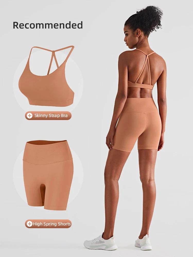 Ensemble short de Yoga pour femmes, gilet antichoc, short taille haute, respirant, ajusté, sport, Yo