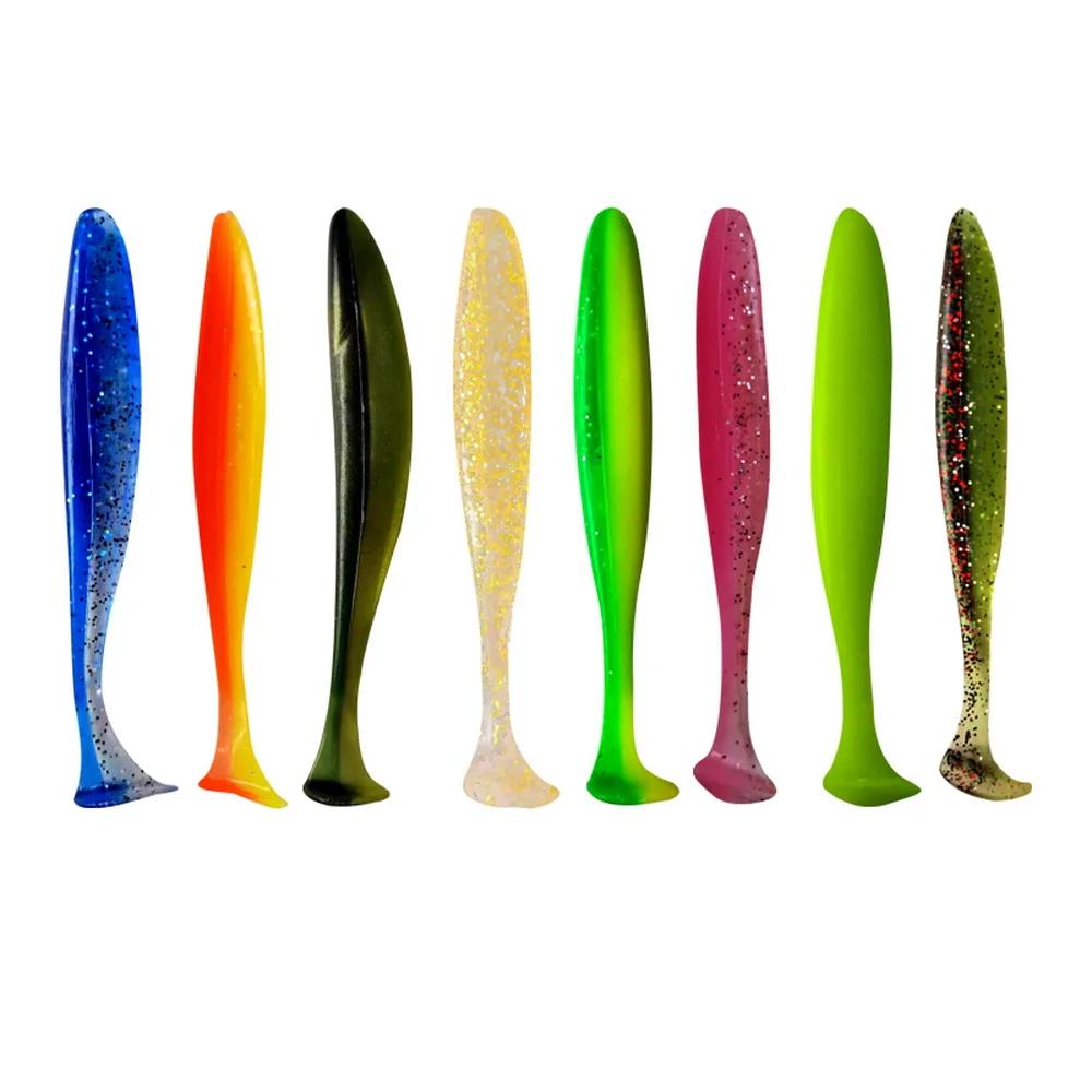 Leurre de pêche 55mm 70mm 90mm T queue ver appât souple gabarits Wobblers attirail bar brochet artif