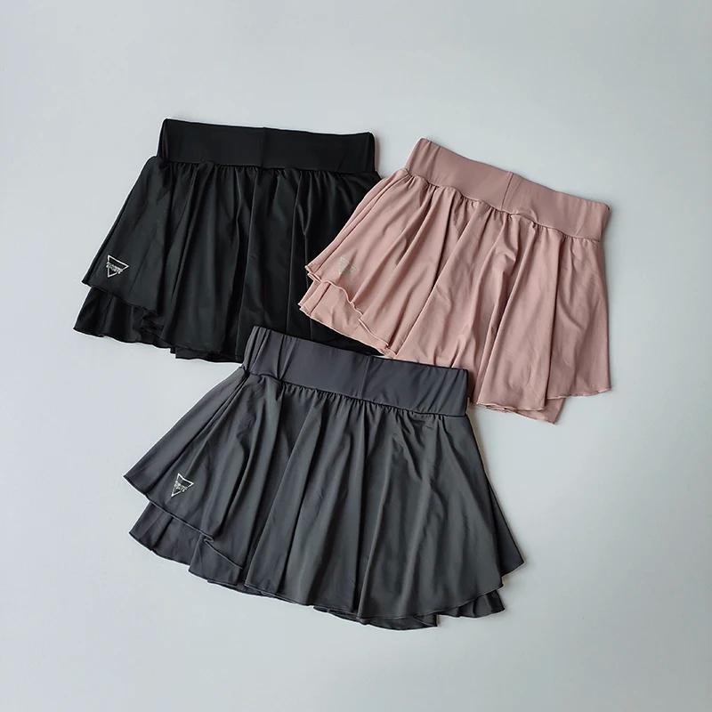 Jupe de sport fausse jupe de course deux pièces pour femmes, séchage rapide, couvrant les hanches, r