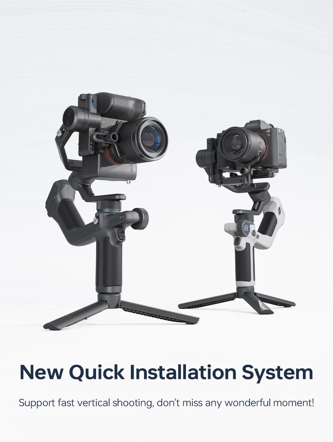 FeiyuTech SCORP Mini 2 Gimbal Portable 3 Axes pour Appareil Photo Hybride, Caméra d’Action et Smartp