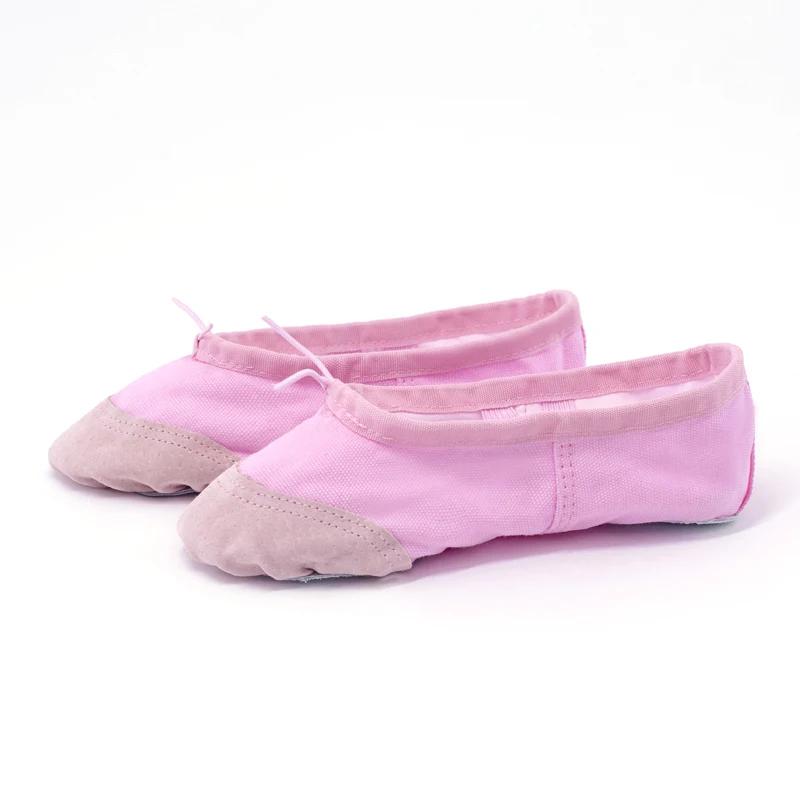 Chaussures de danse classique femmes filles adultes enfants semelle fendue cuir souple toile
