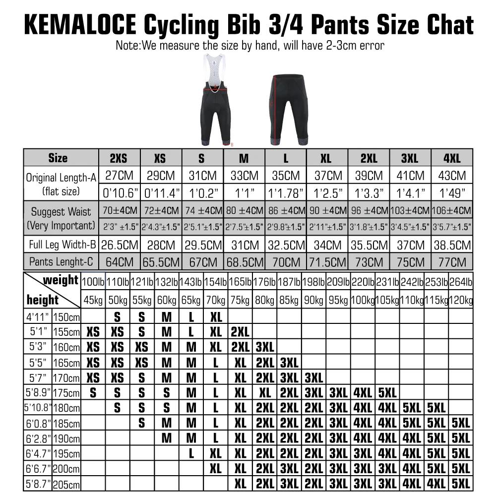 KEMALOCE pantalons de cyclisme 3/4 été Anti-UV haut de gamme Gel Pad vélo bavoir pantalon 3/4 solide
