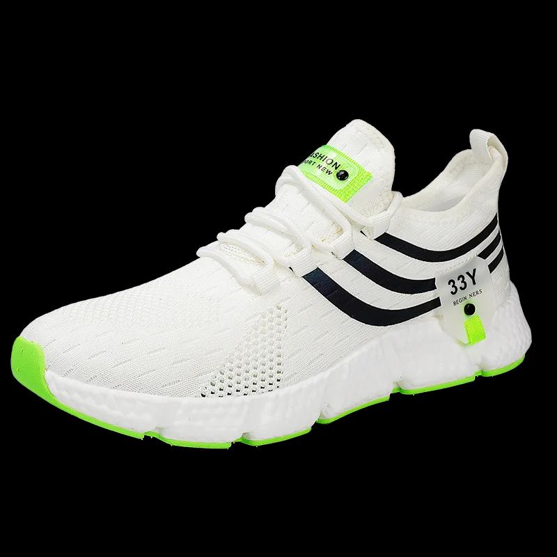 Chaussures de dehors Noires et Blanches pour Homme, Tennis Décontractées, en Maille Respirante, Anti