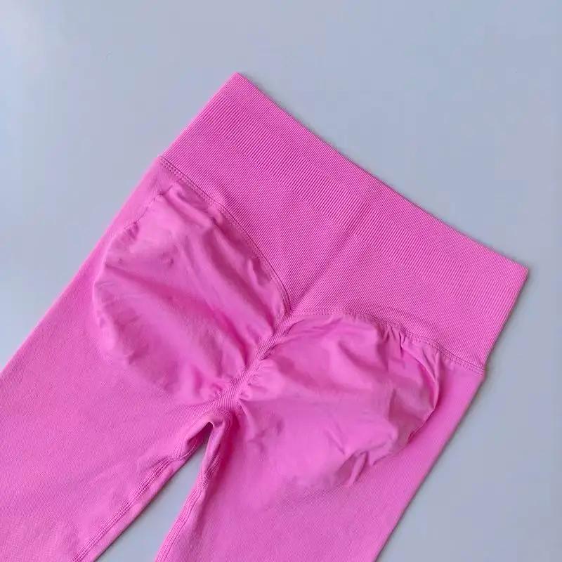 Leggings taille haute sans couture, pantalon de Fitness pêche, serré, extensible, fin, séchage rapid