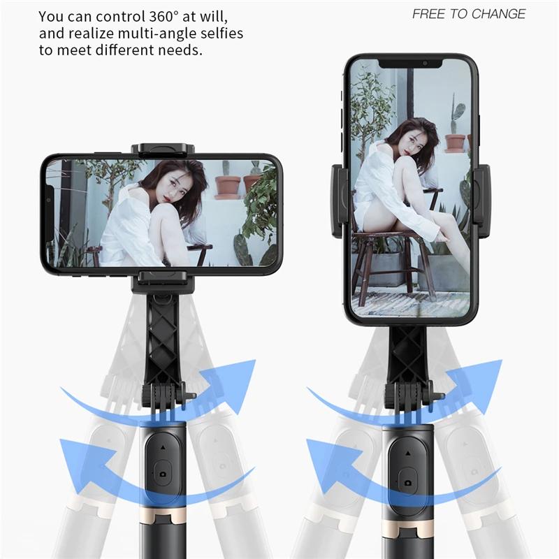 FGCLSY 2024 nouveau stabilisateur de cardan perche à Selfie trépied pliable sans fil avec obturateur