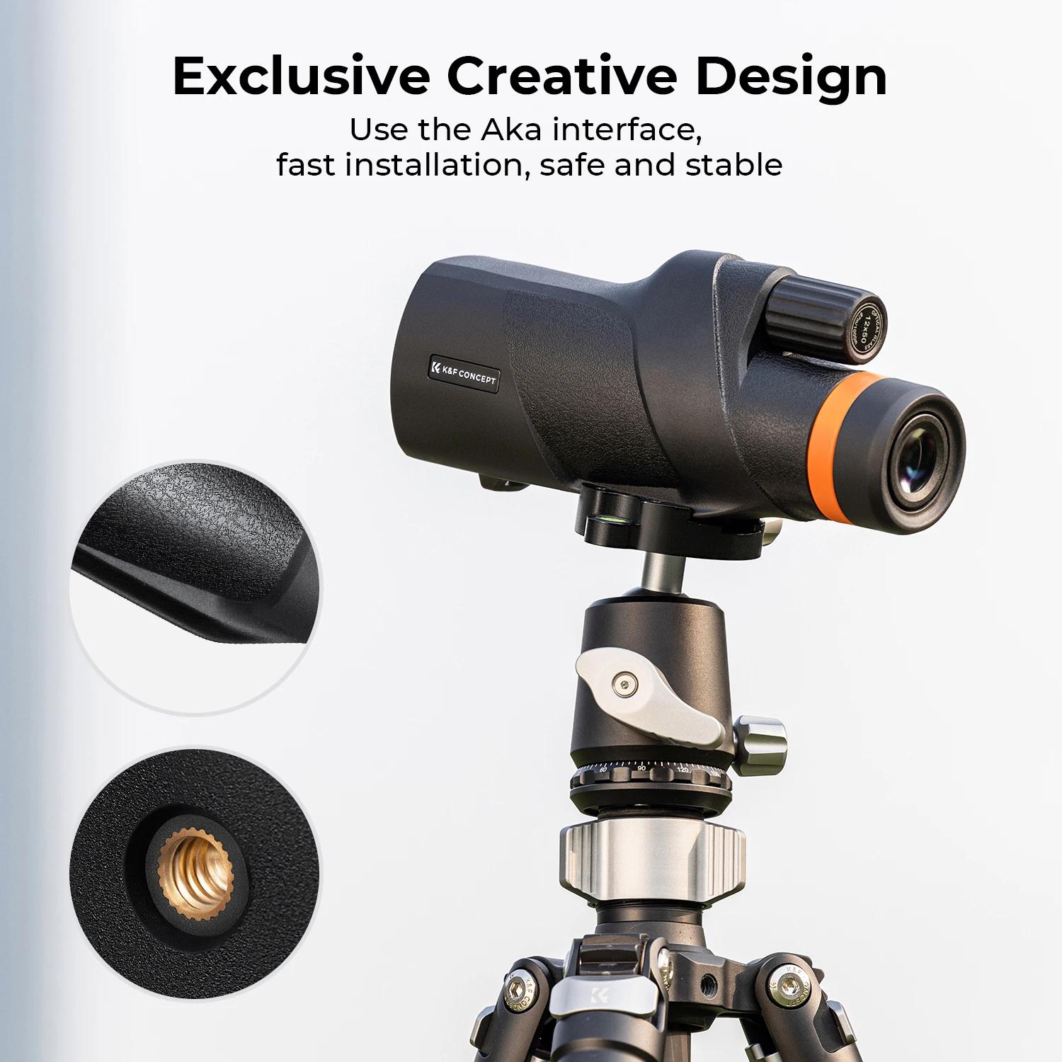 Télescope monoculaire K&F 12X50 étanche IP66 HD BAK4 pour observation oiseaux chasse voyage