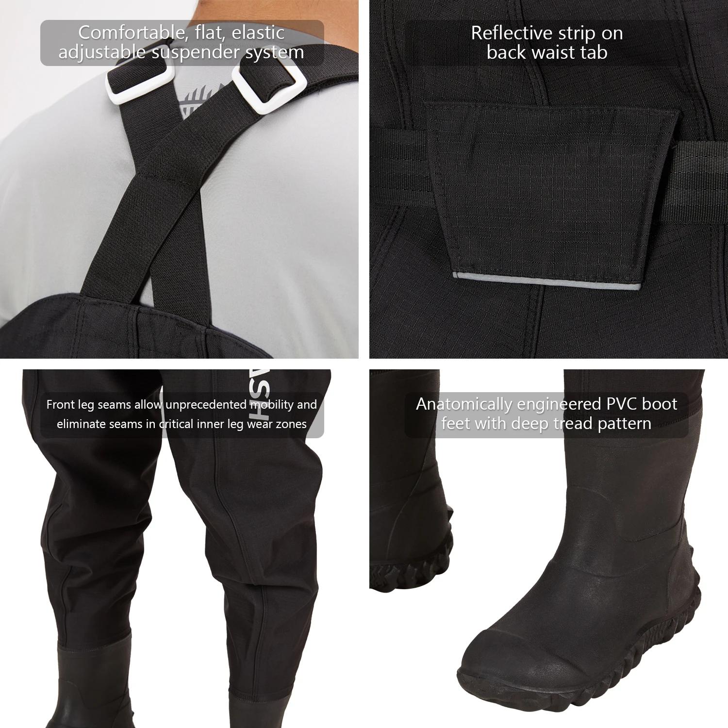 Bassdash – cuissardes de poitrine Ultra haute résistance pour hommes, en Nylon, Plaid noir, PVC, pêc